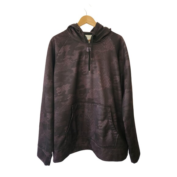 And1 Mens Camo Hoodie 2XL Brown Long Sleeve Kangaroo Pocket Pullover Sweatshirt - Picture 1 of 10